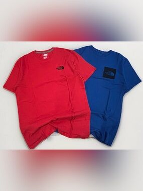 The North Face T-Shirt Lot of 2 Size Medium Shirts Blue Red